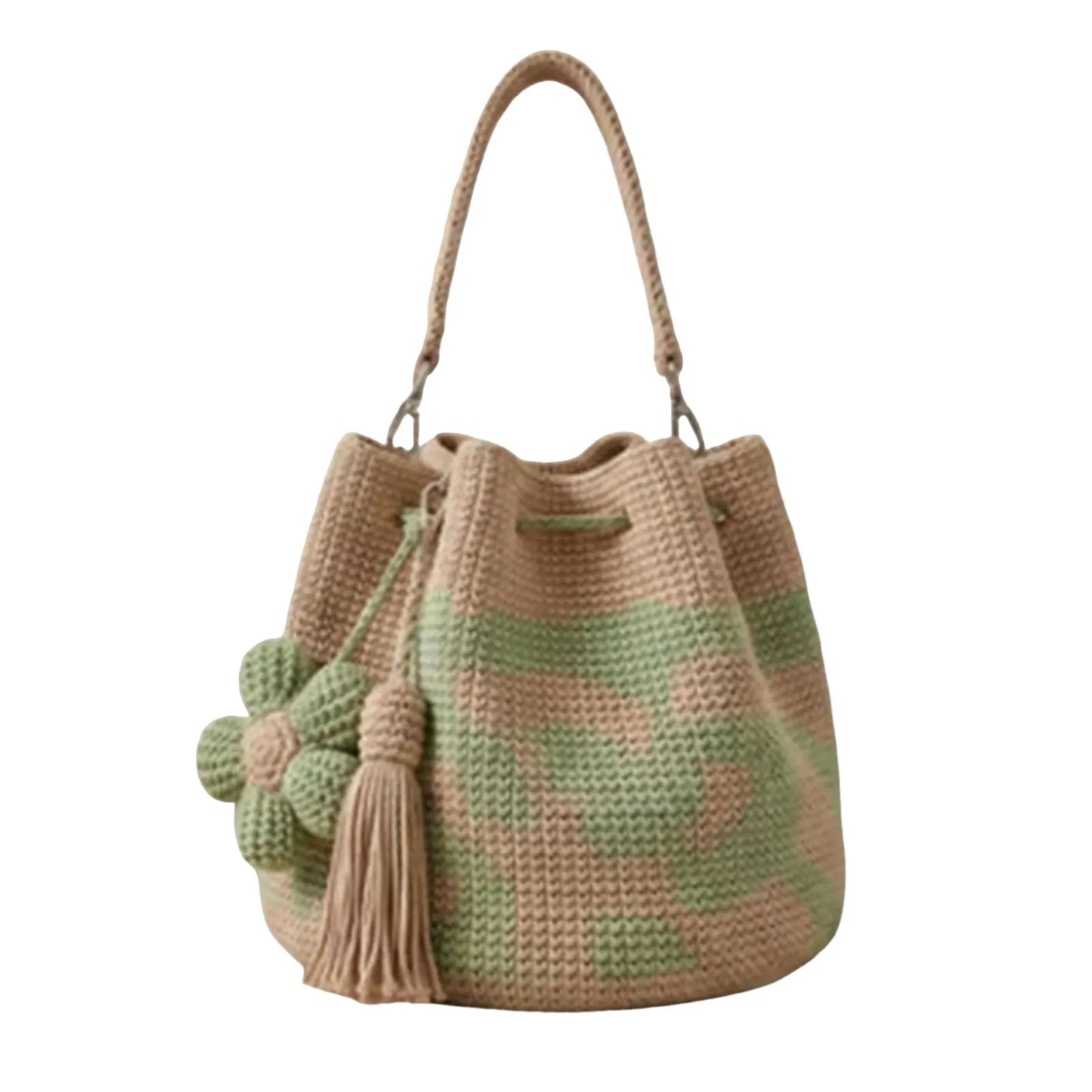 Handmade Crochet Flower Shoulder Bag