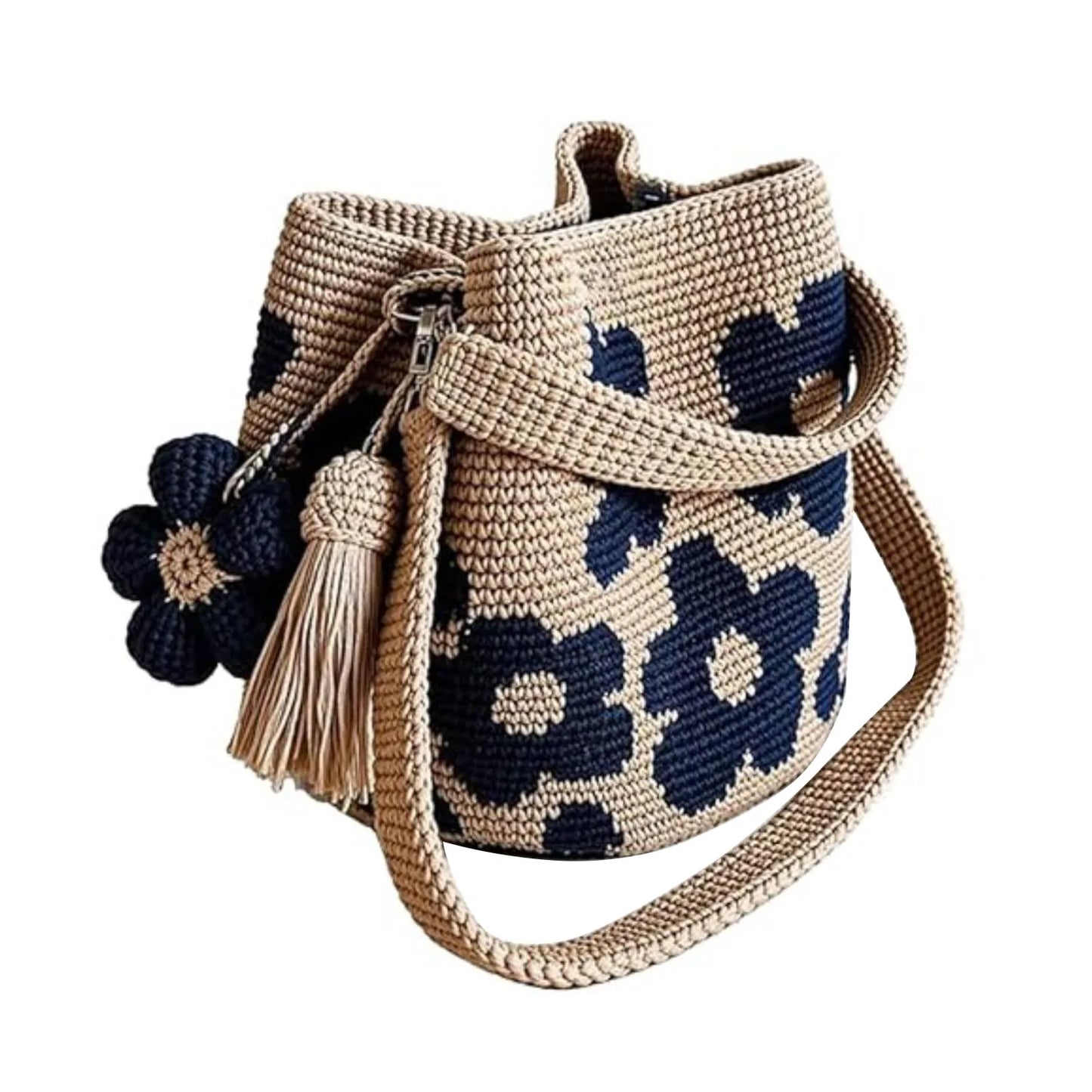 Handmade Crochet Flower Shoulder Bag
